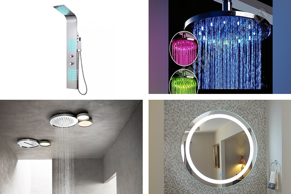 Дори в уредите в банята може да се монтират светлини